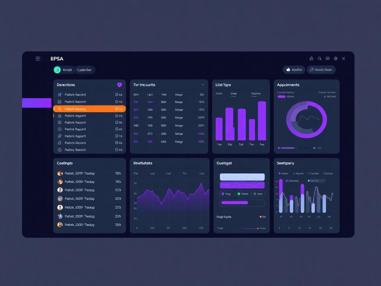 Healthcare ERP interface preview